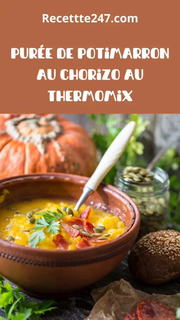 Purée de potimarron au chorizo au Thermomix