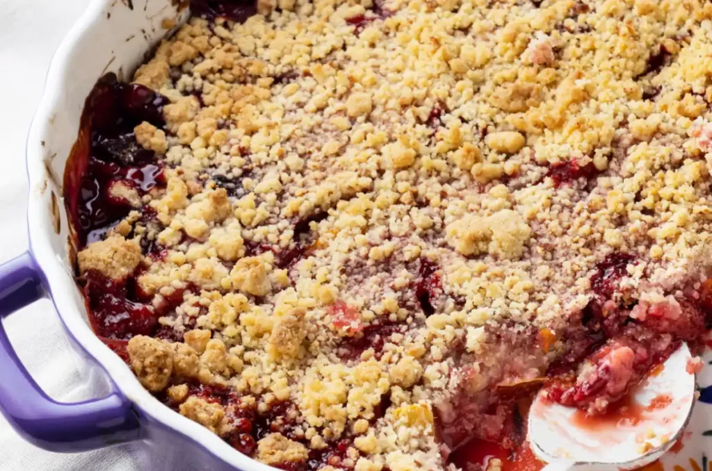 Crumble pommes, framboises et coco au Thermomix